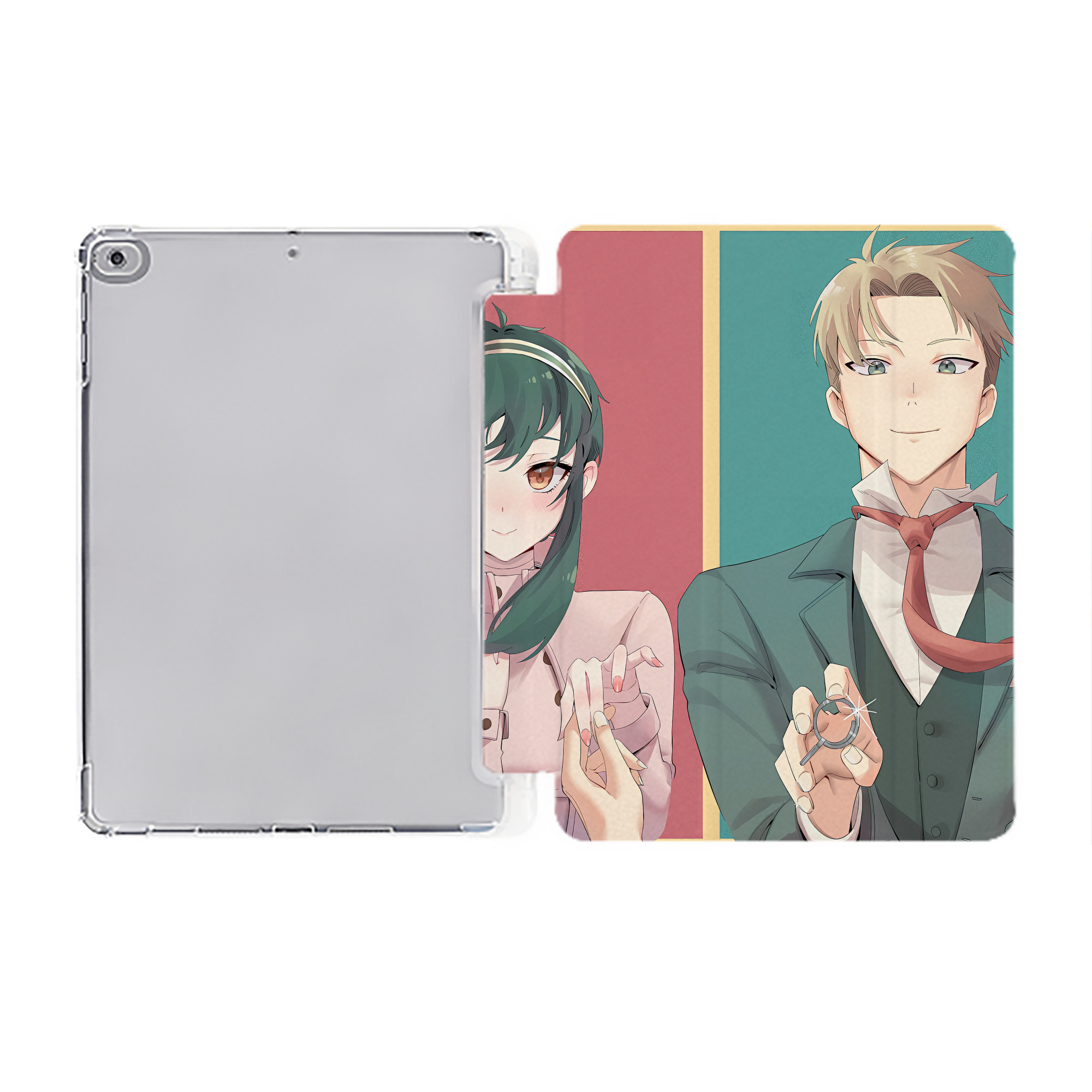 （画像用） SPY×FAMILY间谍家家酒 IPad ケース ペン収納付き 三つ折りスタンド PUレザー×シリコン 対応機種9.5/10.5/10.9インチ